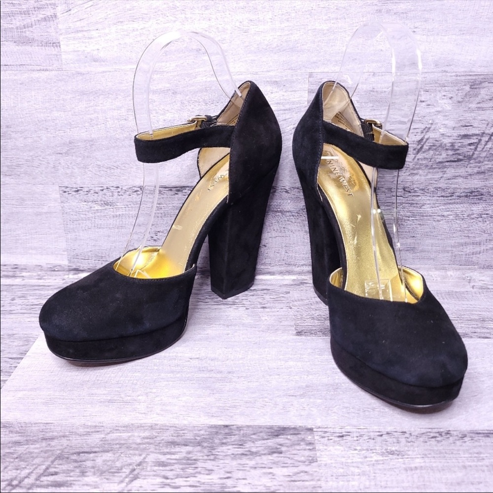 Nine West Round Town Ankle Strap Platform Heel 8.5